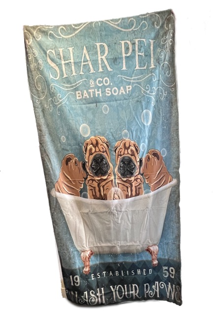 drap de bain motif sharpei