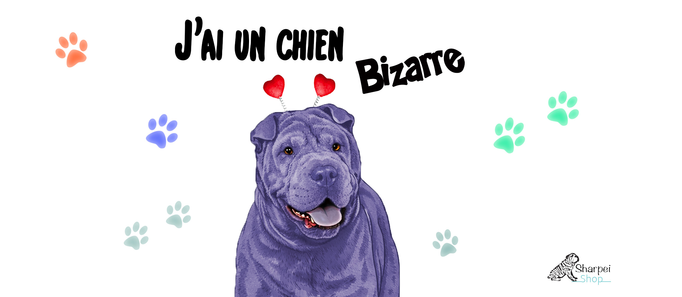 mug sharpei bleu